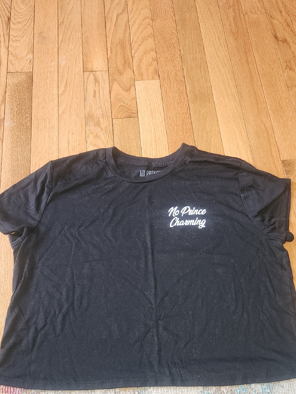 No Prince Charming Black Short Sleeve Tee - Women